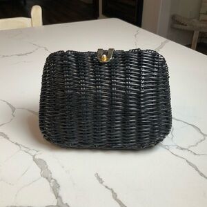 Chic Vintage Hong Kong Woven Rattan Clutch Bag